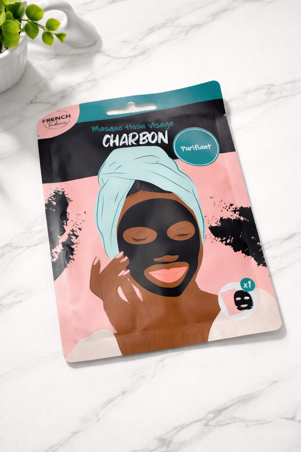 Masque tissu visage au Charbon