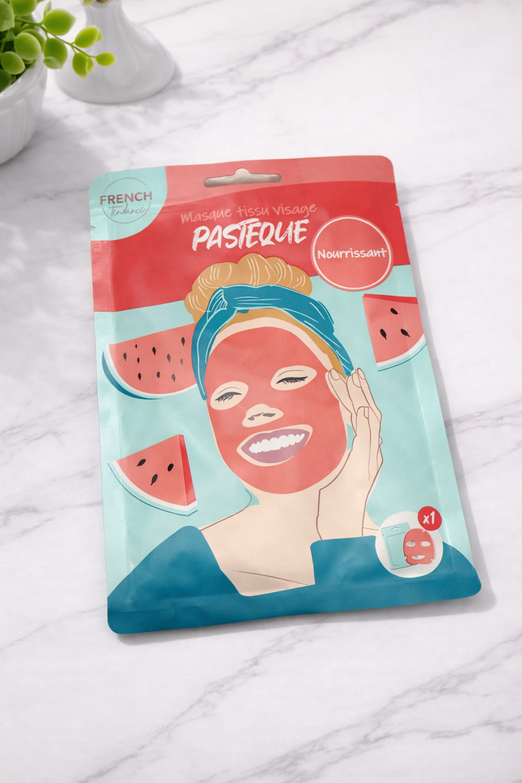 Masque tissu visage Pastèque