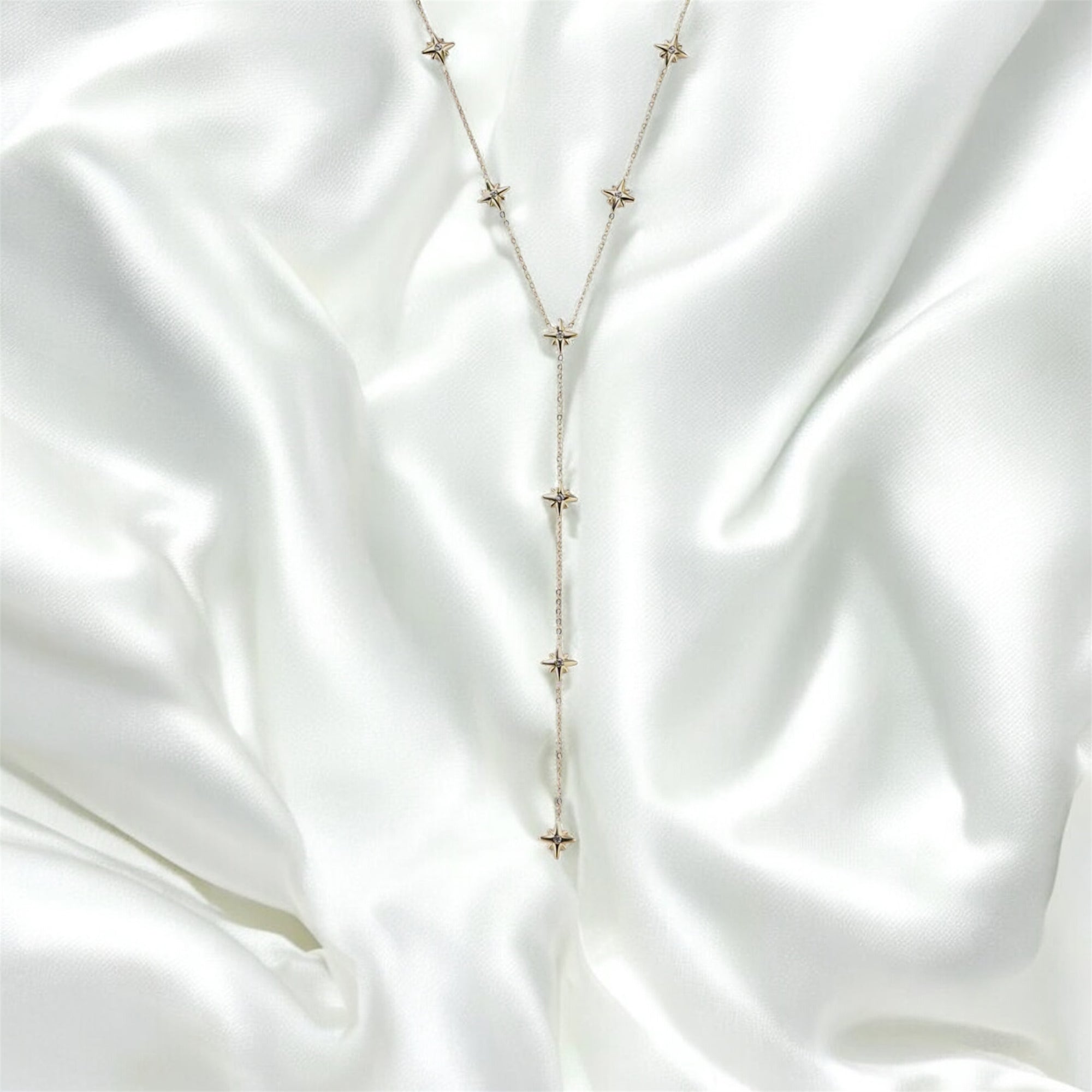 Collier long, étoiles - Acier inoxydable