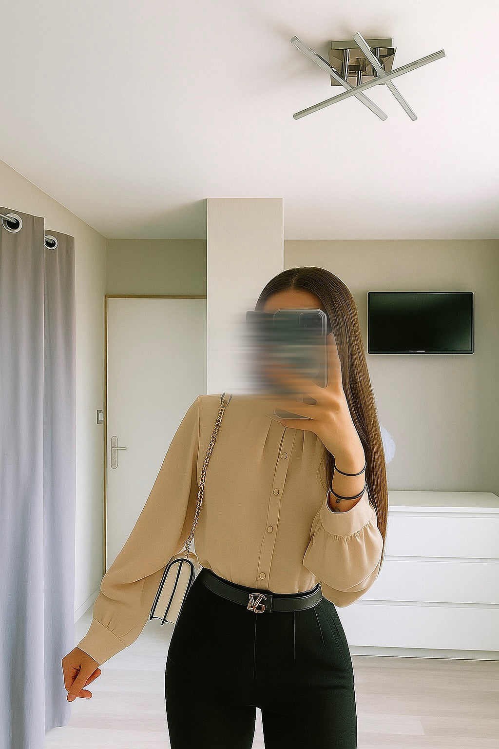 Blouse satinée