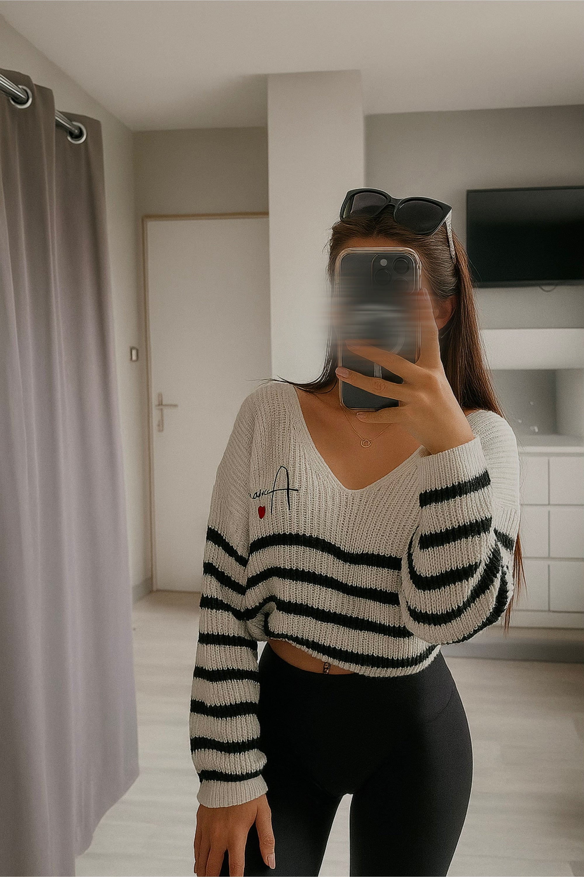 Pull à rayures « amor »