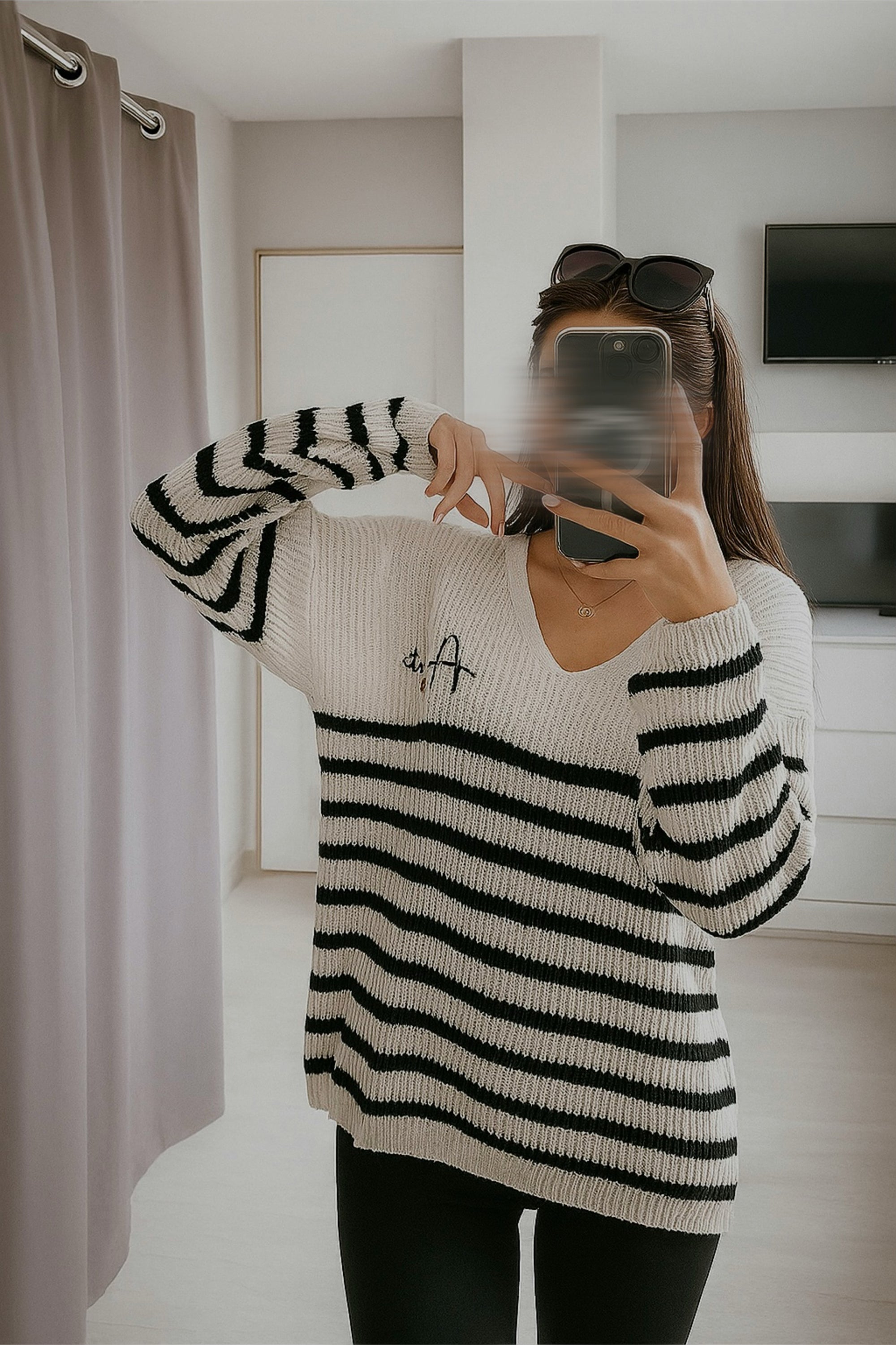 Pull à rayures « amor »