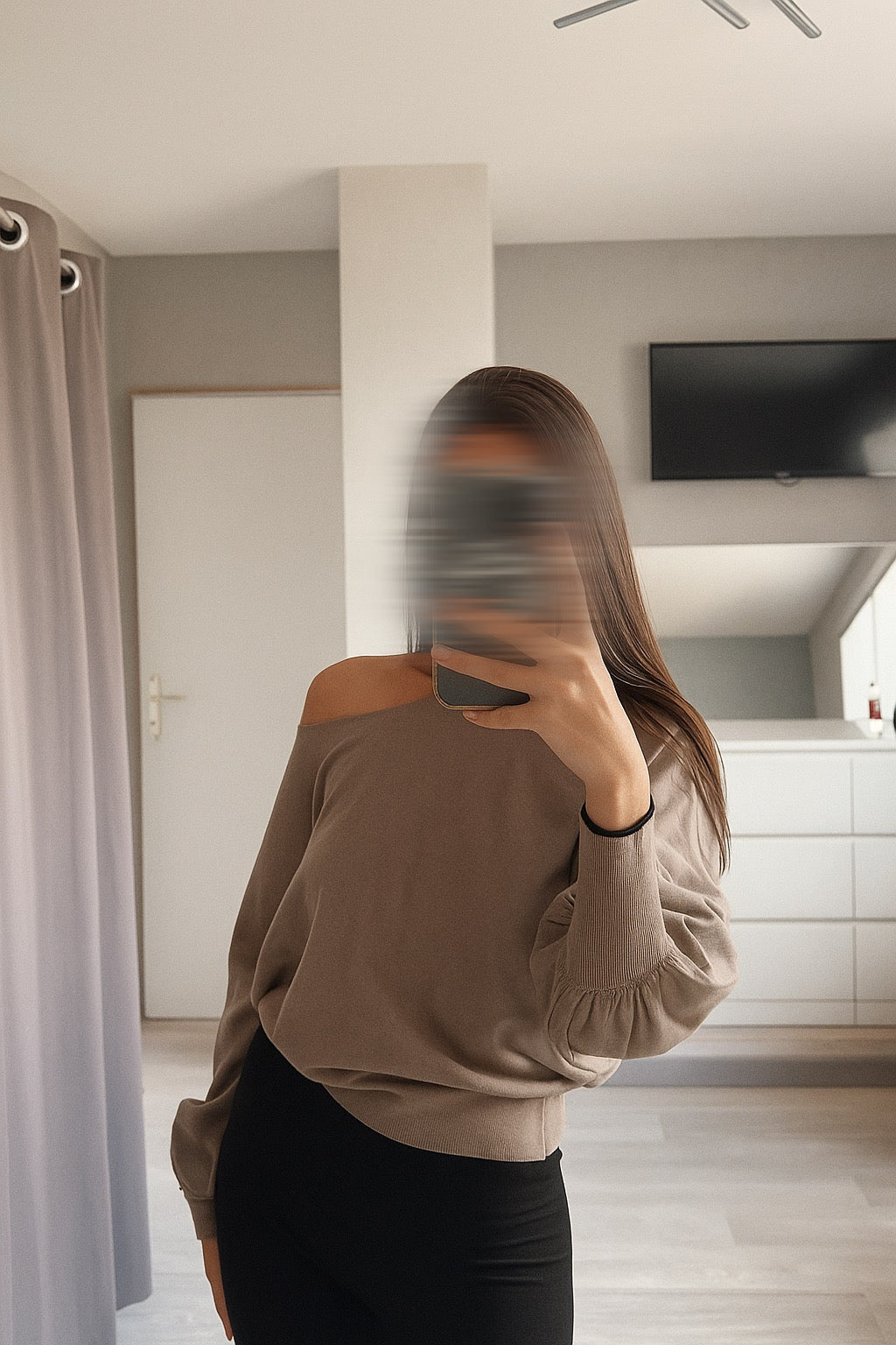 Pull décontracté manches chauves-souris