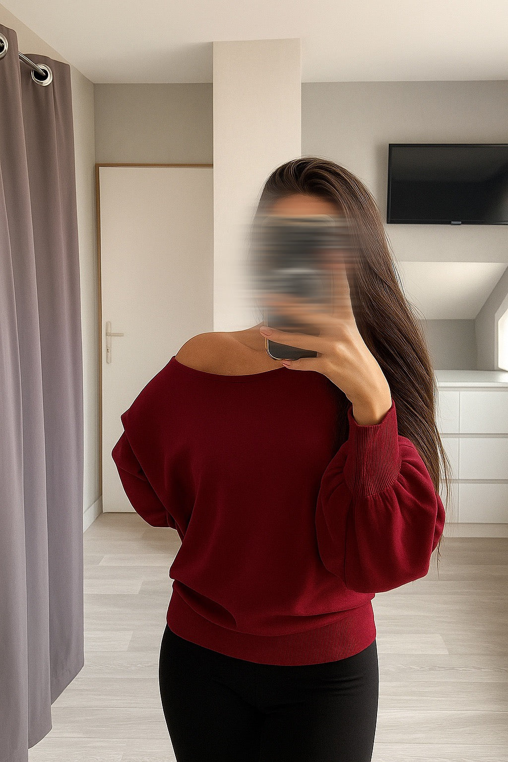 Pull décontracté manches chauves-souris