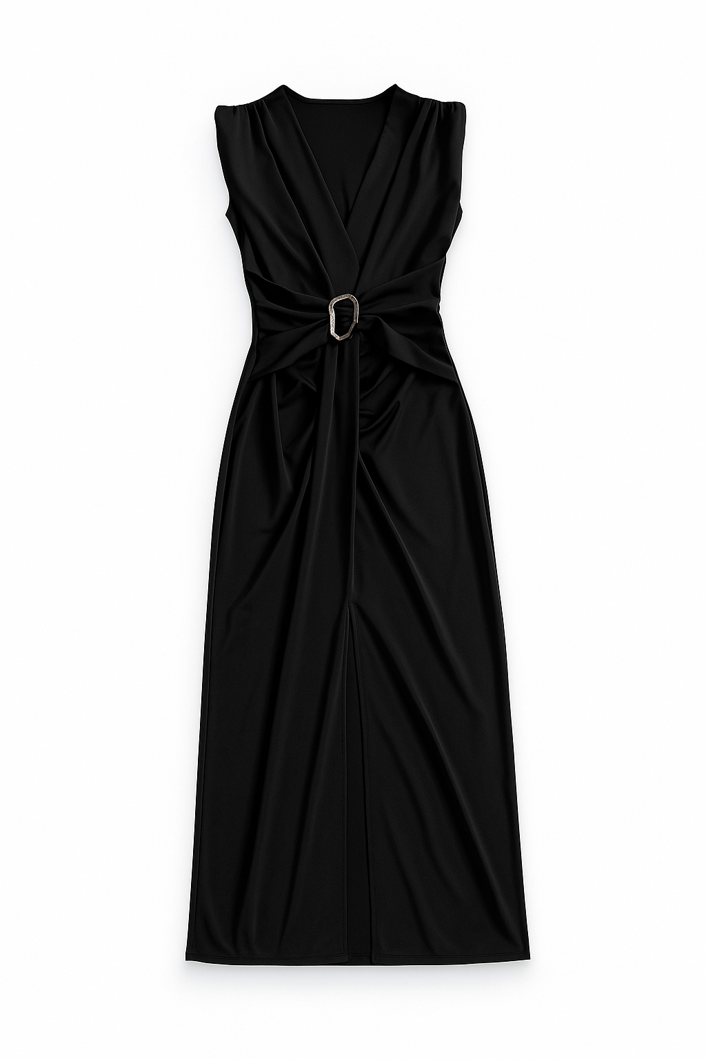 Robe chic fendue avec anneau