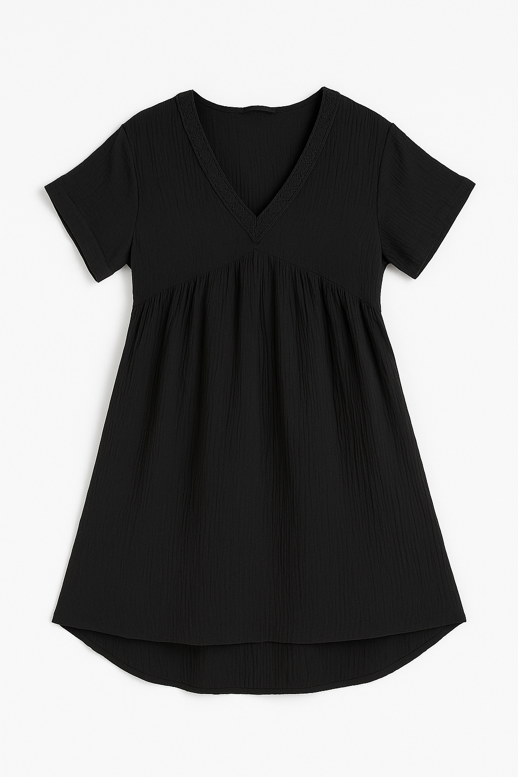 Robe en gaz de coton col V