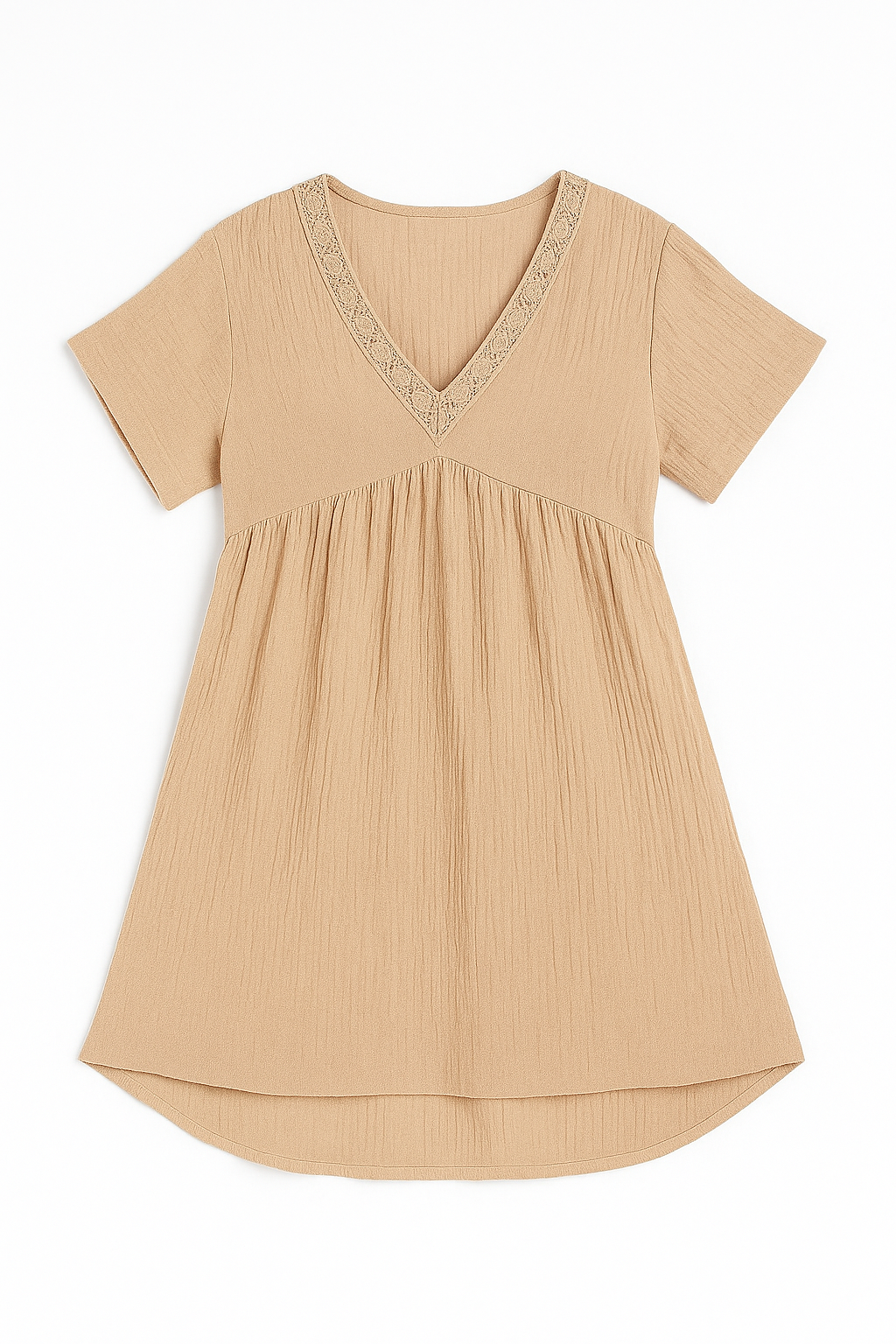 Robe en gaz de coton col V