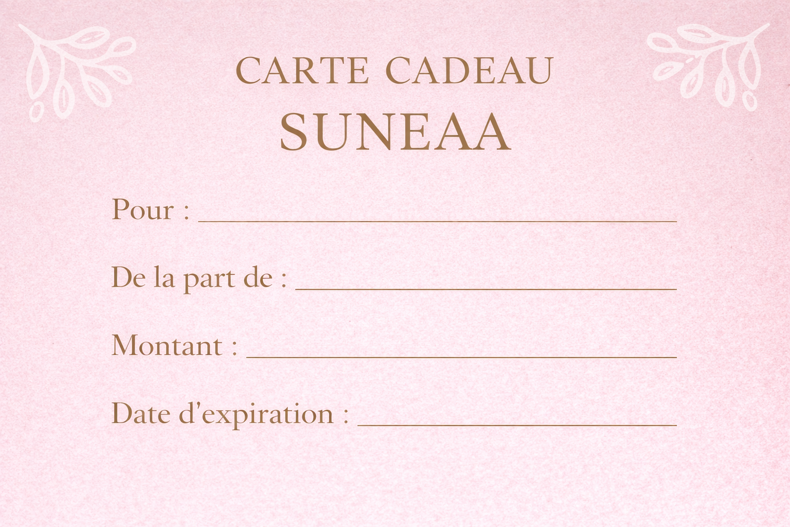 Carte Cadeau Suneaa 🩷
